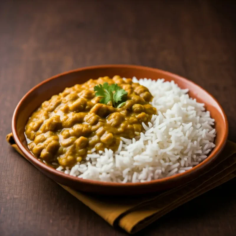 Butter Soya Chaap with Rice